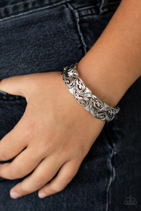 Paparazzi ~ Paisley Portico ~ Silver Bracelet