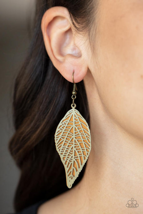 Paparazzi ~ Leafy Luxury ~ Brass Earrings