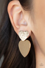 Load image into Gallery viewer, Paparazzi ~ Heart-Racing Refinement ~ Gold Post Earrings