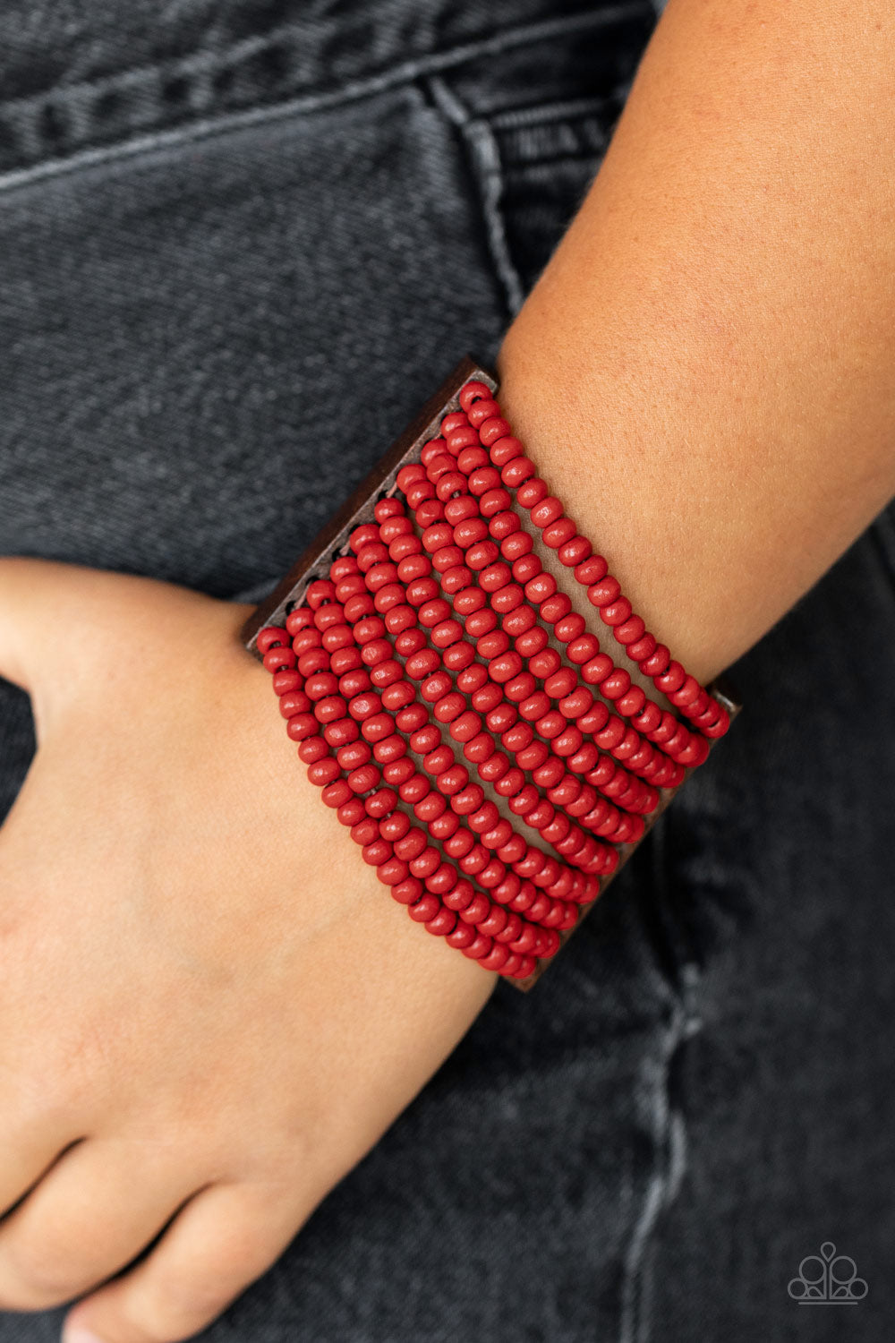 Paparazzi ~ Waikiki Wonderland ~ Red Wooden Bracelet