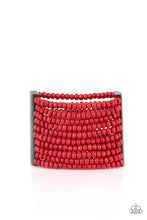 Load image into Gallery viewer, Paparazzi ~ Waikiki Wonderland ~ Red Wooden Bracelet