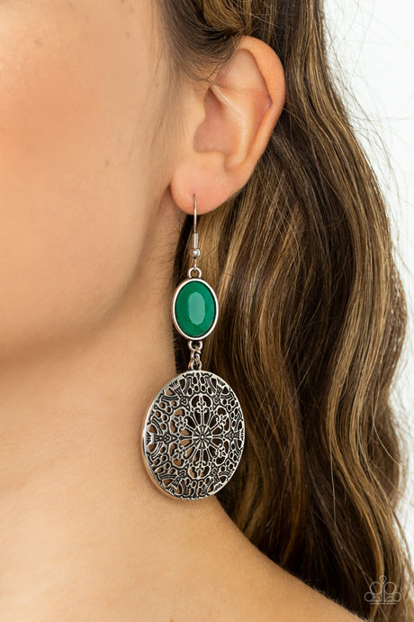 Paparazzi ~ Eloquently Eden ~ Green Earrings