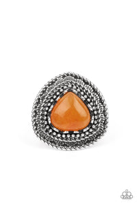 Paparazzi ~ Genuinely Gemstone ~ Orange Ring with Stretchy Band