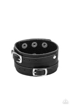 Load image into Gallery viewer, Paparazzi ~ Bronco Bustin Buckles ~ Men&#39;s Black Urban Bracelet