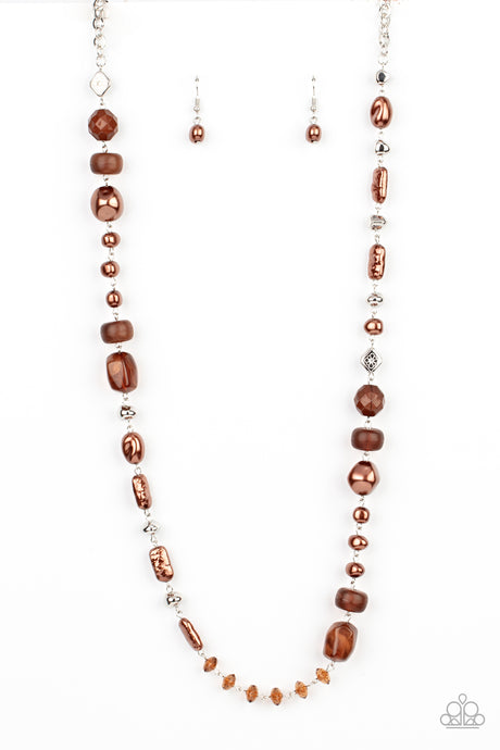 Paparazzi ~ Juicy Gossip ~ Brown Necklace Set
