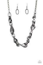 Load image into Gallery viewer, Paparazzi ~ METAL of Honor ~ Black Gunmetal Necklace Set