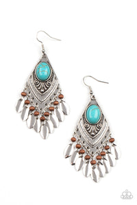 Paparazzi ~Earthy Etiquette ~ Blue Turquoise Earrings