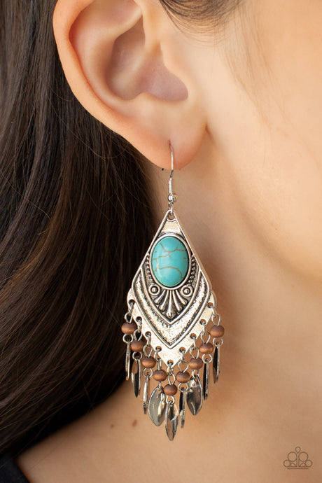 Paparazzi ~Earthy Etiquette ~ Blue Turquoise Earrings