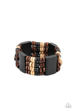 Load image into Gallery viewer, Paparazzi ~ Aruba Attire ~ Black Wooden Bracelet with Stretchy Bands
