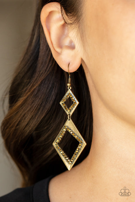 Paparazzi ~ Deco Decoupage ~ Brass Earrings