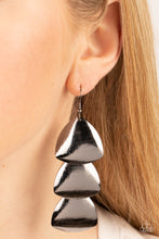 Load image into Gallery viewer, Paparazzi ~ Modishly Metallic ~ Black Earrings