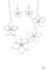 Paparazzi ~ Flower Garden Fashionista ~ Silver Necklace Set