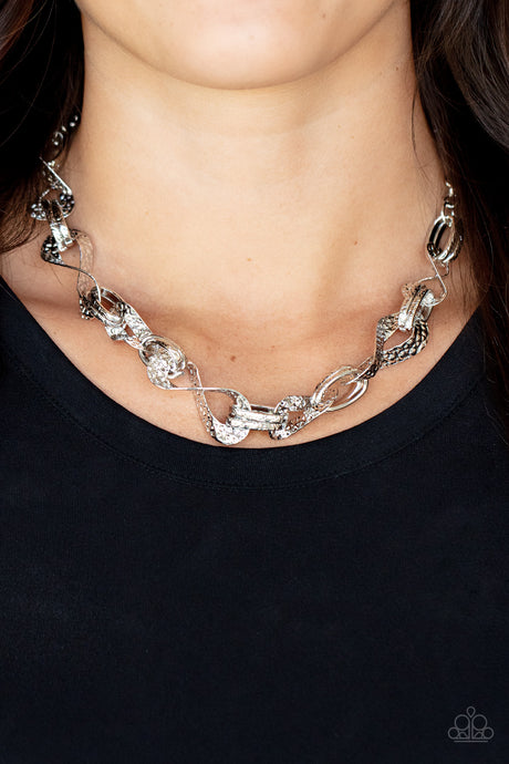 Paparazzi ~ METAL of Honor ~ Silver Necklace Set