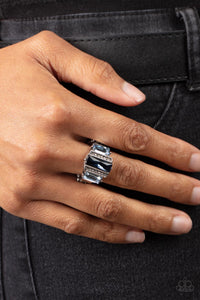 Paparazzi ~ A GLITZY Verdict ~ Blue Ring with a Dainty Stretchy Band