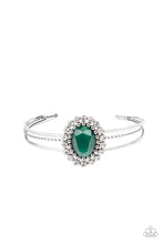 Load image into Gallery viewer, Paparazzi ~ Prismatic Flower Patch ~ Green Cuff Bracelet