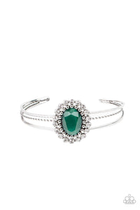 Paparazzi ~ Prismatic Flower Patch ~ Green Cuff Bracelet