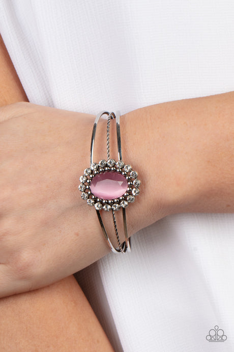 Paparazzi ~ Prismatic Flower Patch ~ Pink Cuff Bracelet