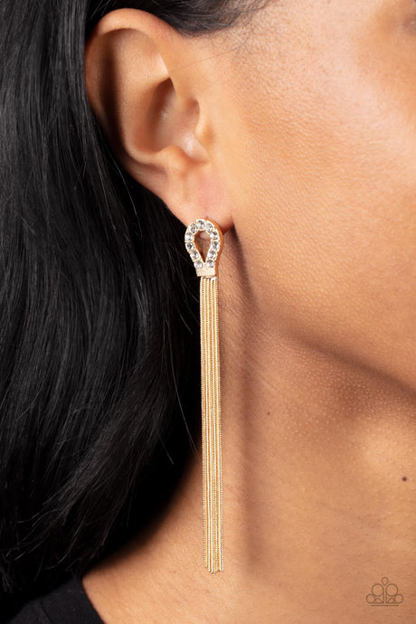 Paparazzi ~ Dallas Debutante ~ Gold Post Earrings