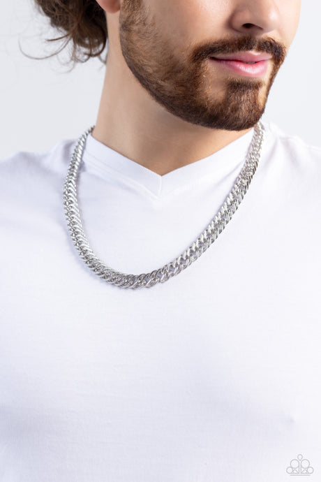 Paparazzi ~ In The END ZONE ~ Men's Silver Urban Necklace