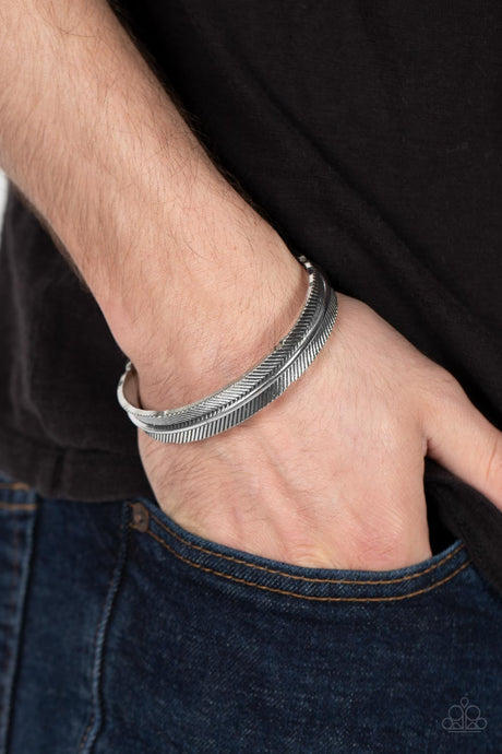 Paparazzi ~ QUILL-Call ~ Men's Silver Cuff Bracelet