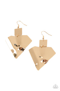 Paparazzi ~ Deceivingly Deco ~ Gold Earrings