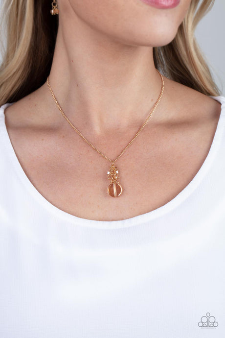 Paparazzi ~ Clustered Candescence ~ Gold Pendant Necklace Set