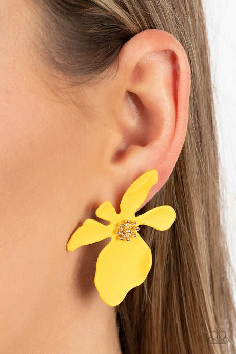 Paparazzi ~ Hawaiian Heiress ~ Yellow Post Earrings