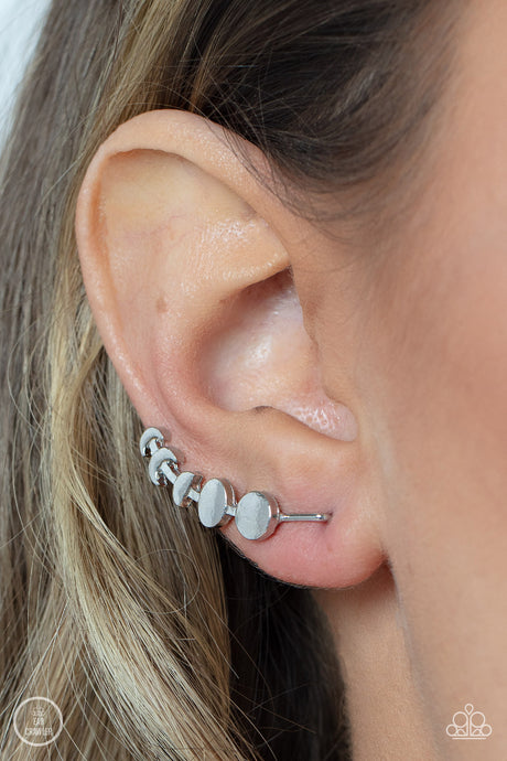 Paparazzi ~ Its Just a Phase ~ Silver Post Ear Crawler Earrings