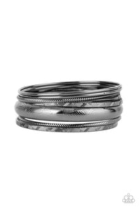 Paparazzi ~ Stackable Stunner ~ Black/Gunmetal Bangle Bracelets