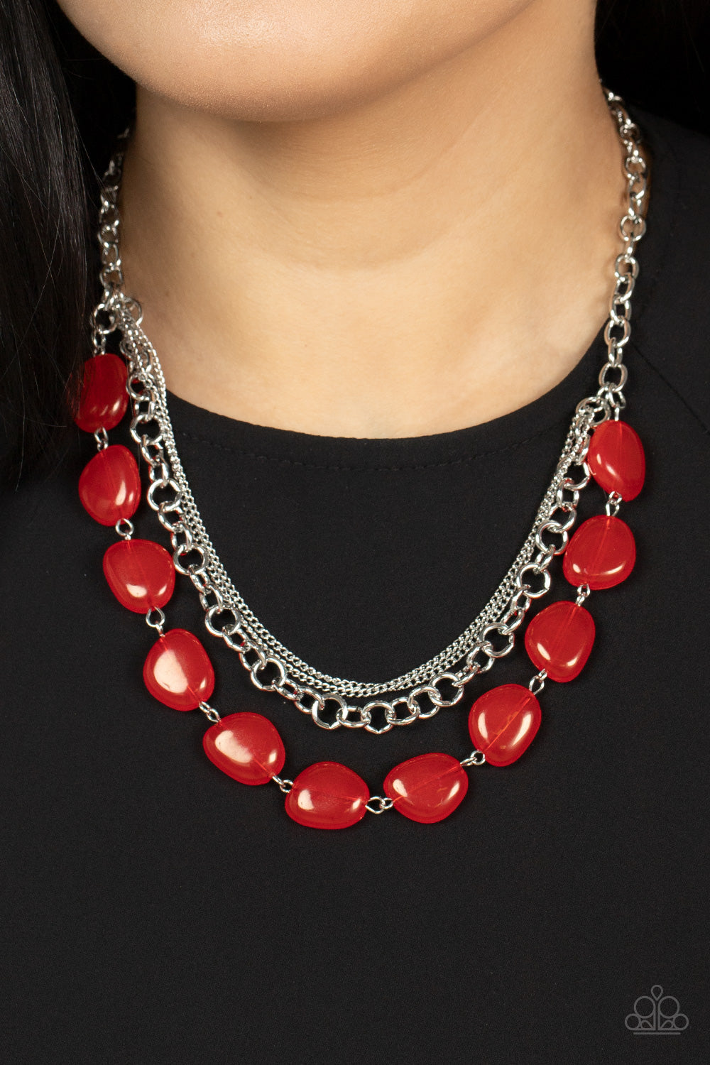 Paparazzi ~ Pumped Up Posh ~ Red Necklace Set