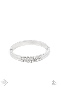 Paparazzi ~ Doubled Down Dazzle! ~ White Bracelet (Fashion Fix Exclusive)