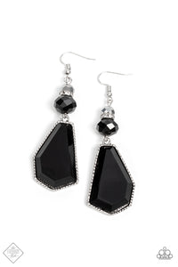 Paparazzi ~ Defaced Dimension ~ Black Earrings (Fashion Fix Exclusive)