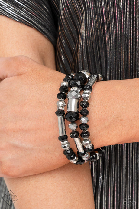 Paparazzi ~ Dynamic Dazzle ~ Black Infinity Wrap Style Bracelet (Fashion Fix Exclusive)