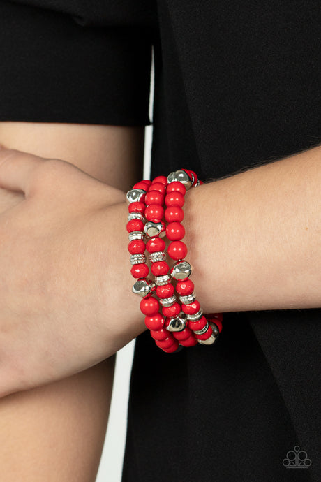 Paparazzi ~ Vibrant Verve! ~ Red Bracelet