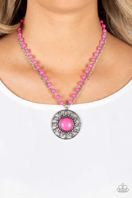 Paparazzi ~ Sahara Suburb ~ Pink Necklace Set