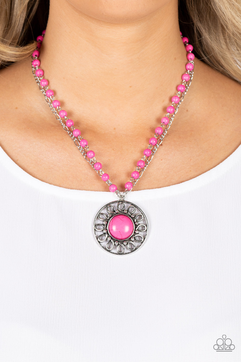 Paparazzi ~ Sahara Suburb ~ Pink Necklace Set