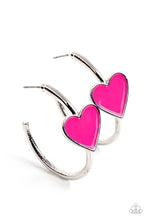 Load image into Gallery viewer, Paparazzi ~ Kiss Up ~ Pink Hoop Earrings