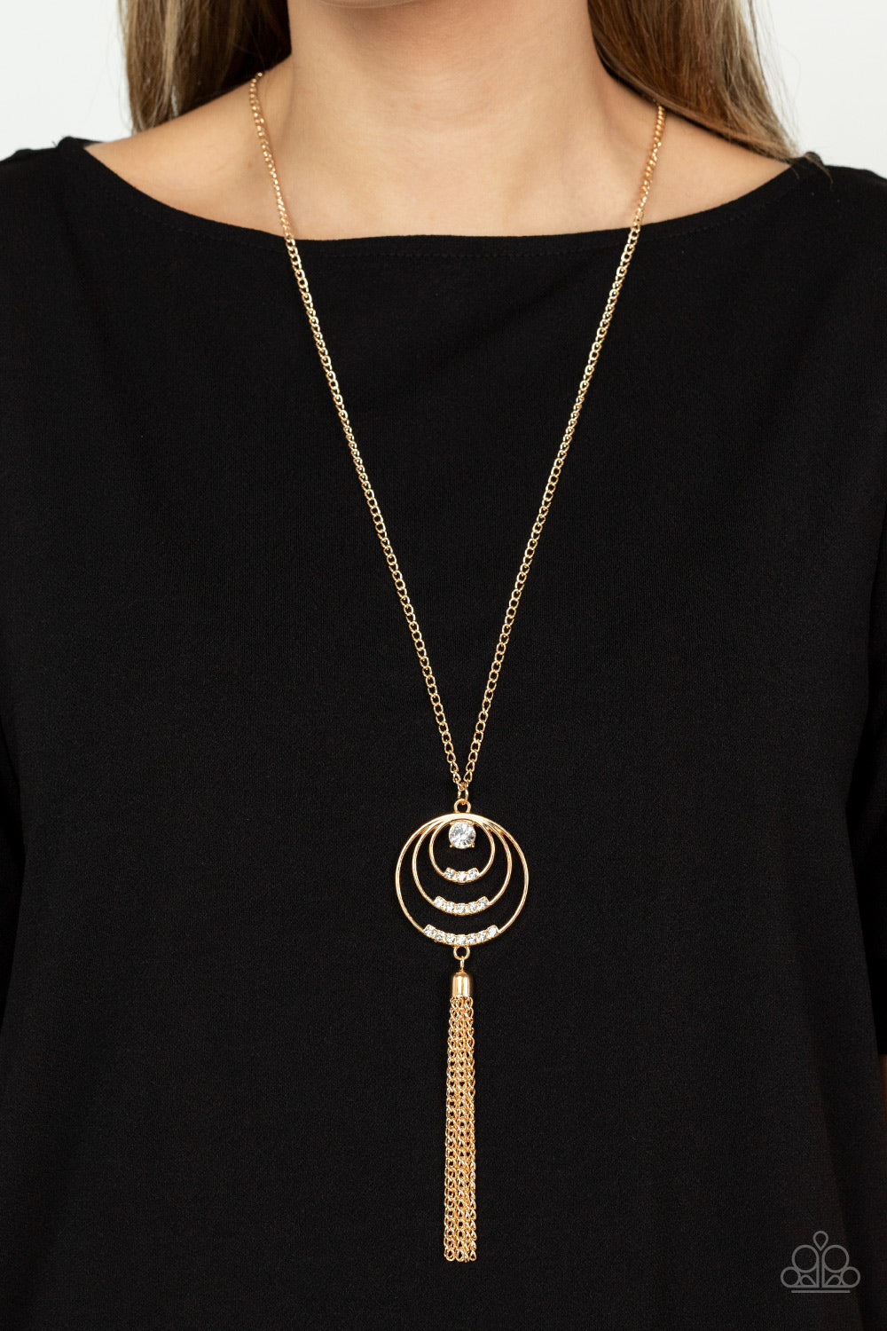 Paparazzi ~ Spiraling Sparkle ~ Gold Necklace Set