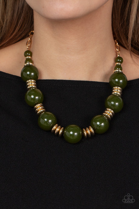 Paparazzi ~ Race to the POP ~ Green Necklace Set