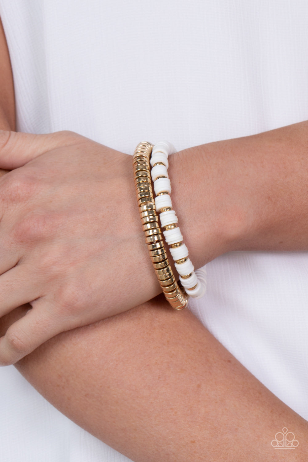Paparazzi ~ Catalina Marina ~ White Bracelet