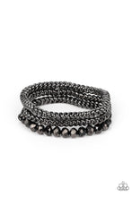 Load image into Gallery viewer, Paparazzi ~ Gutsy and Glitzy ~ Black/Gunmetal Bracelet