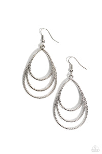 Paparazzi ~ Trendy TIER-Drops ~ Silver Earrings