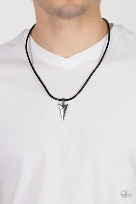 Paparazzi ~ Pharaohs Arrow ~ Men's Black Urban Necklace
