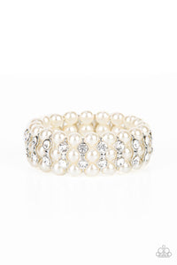 Paparazzi ~ Eiffel Tower Elegance ~ White Pearl Bracelet