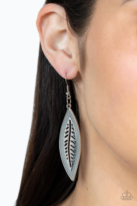 Paparazzi ~ Leather Lagoon ~ Silver Earrings