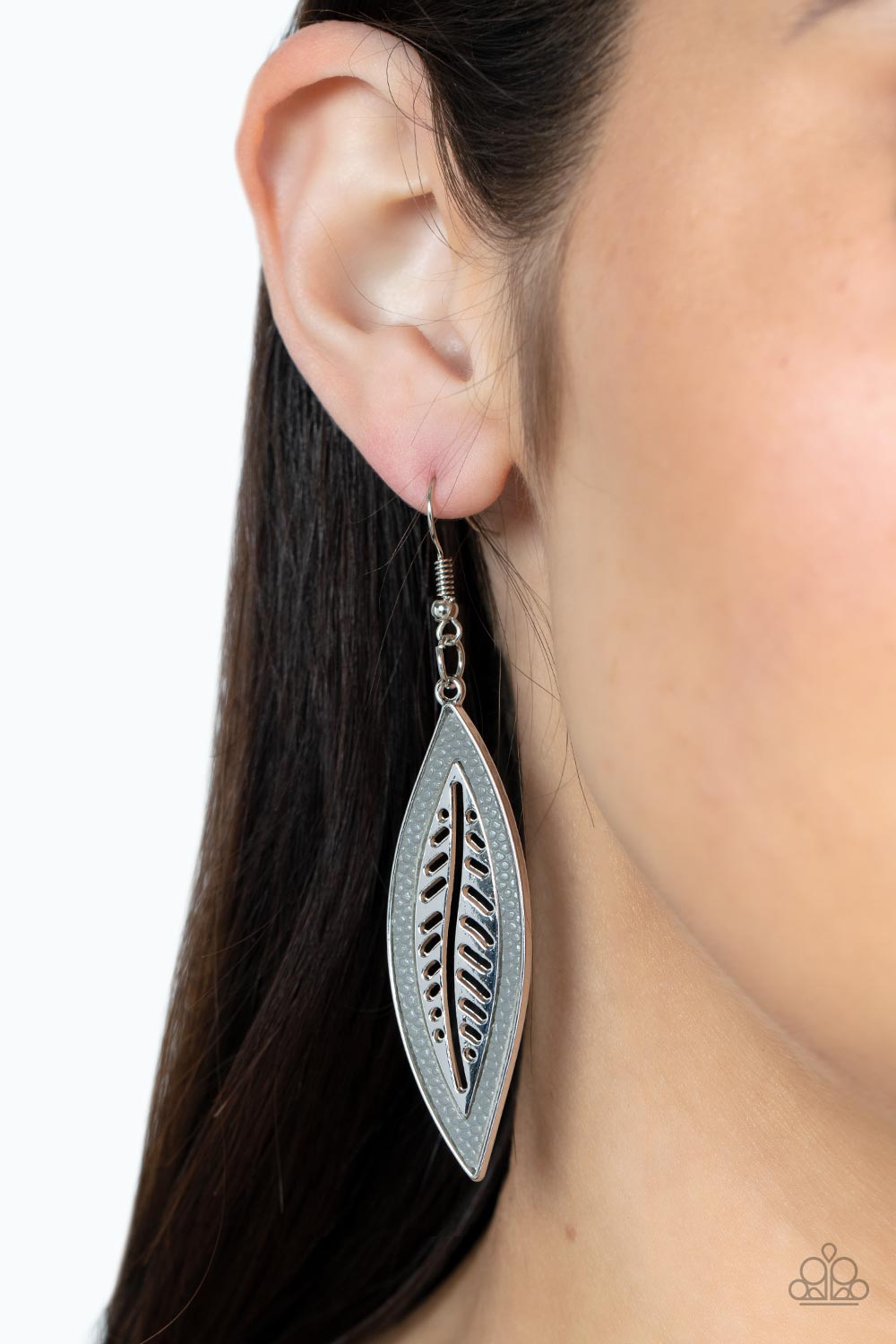 Paparazzi ~ Leather Lagoon ~ Silver Earrings