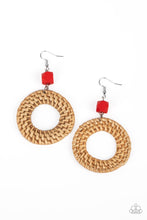 Load image into Gallery viewer, Paparazzi ~ Wildly Wicker ~ Red Earrings