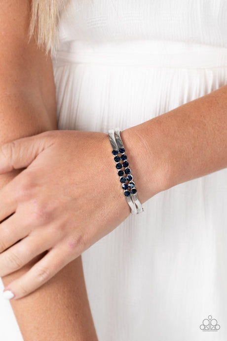 Paparazzi ~ Doubled Down Dazzle ~ Blue Bracelet
