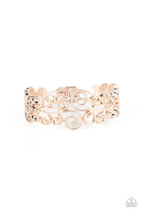 Paparazzi ~ Dressed to FRILL ~ Rose Gold Bracelet with Hinged Closure