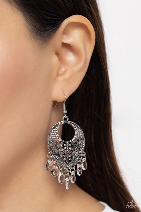 Paparazzi ~ Prismatically Prairie ~ White Earrings